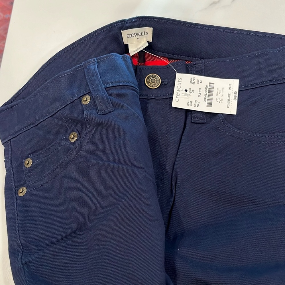 CrewCuts Boys size 14 lined navy trousers - NWT!!!